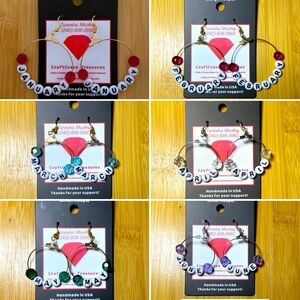 Handmade Birthstone Bead Hoop Earrings Austrian Round Crystal